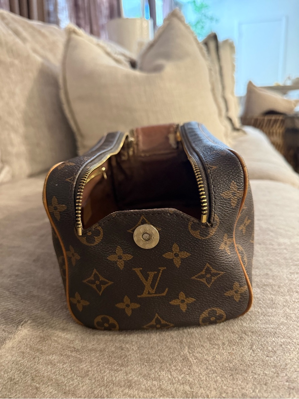 Louis Vuitton Monogram Cosmetic Case in Classic Brown